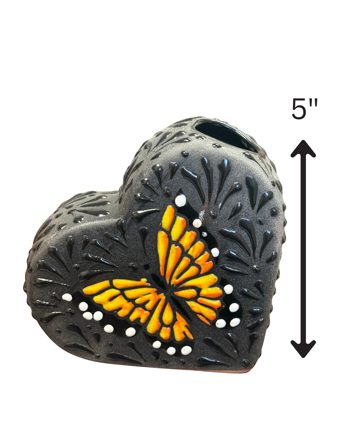 FLORERO CORAZON CON MARIPOSA