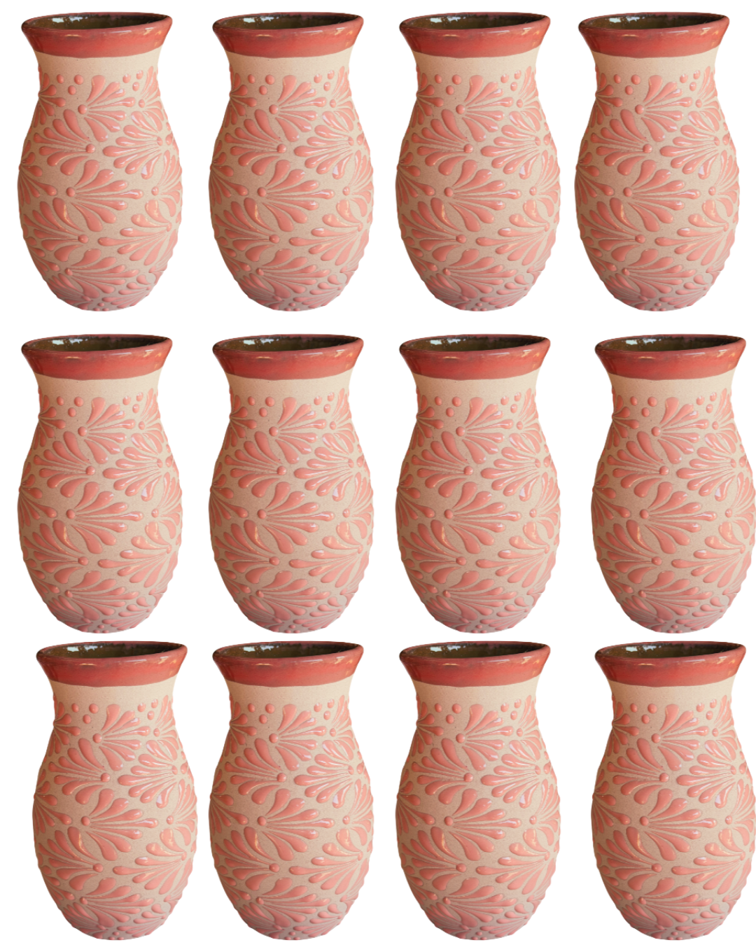 SET DE 12PCS FLORERO ROSITA CON ROSITA