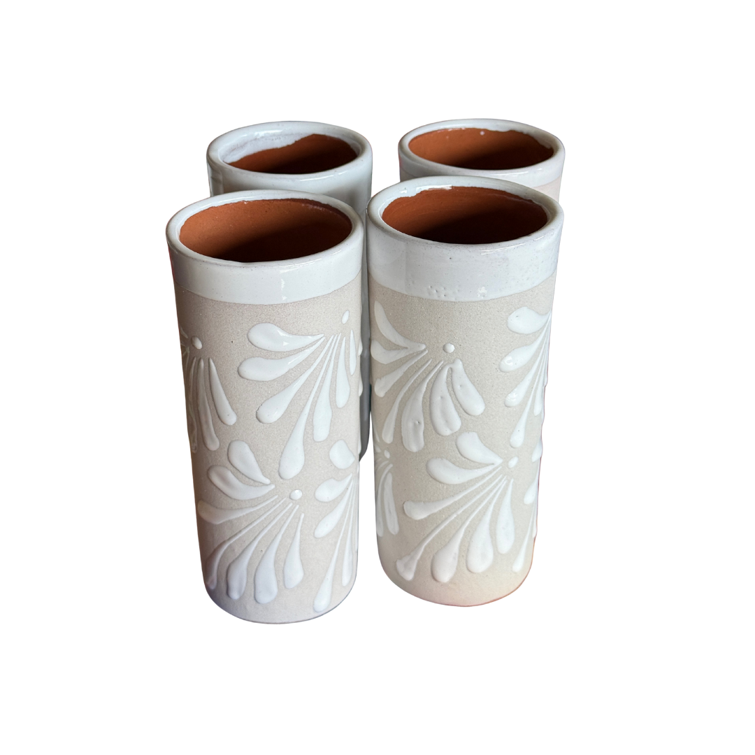 JARRA SET CON 4 VASOS BLANCO EN BLANCO