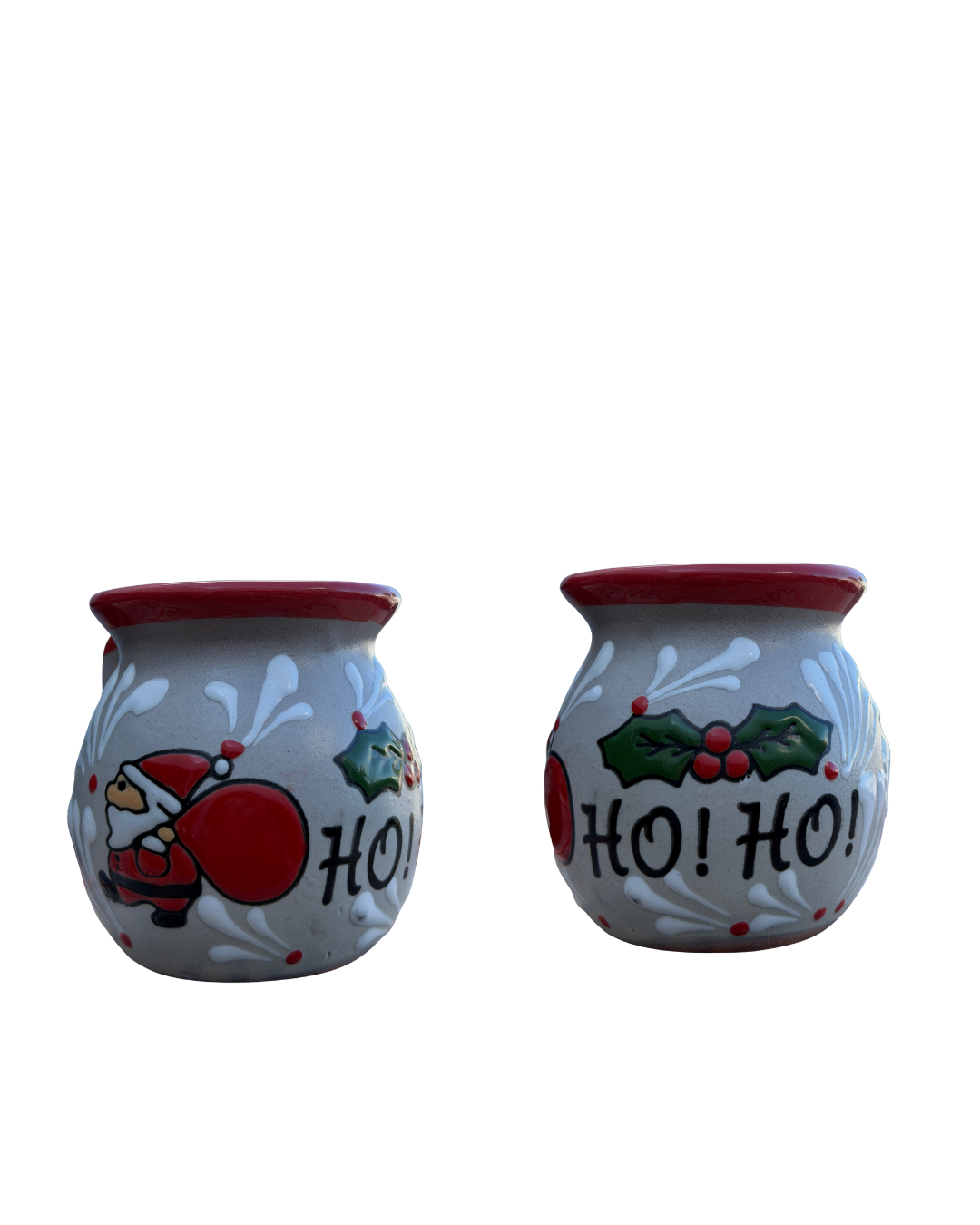 2PCS JARRITO SANTA WITH GIFTS WHITE WITH BOCA RED
