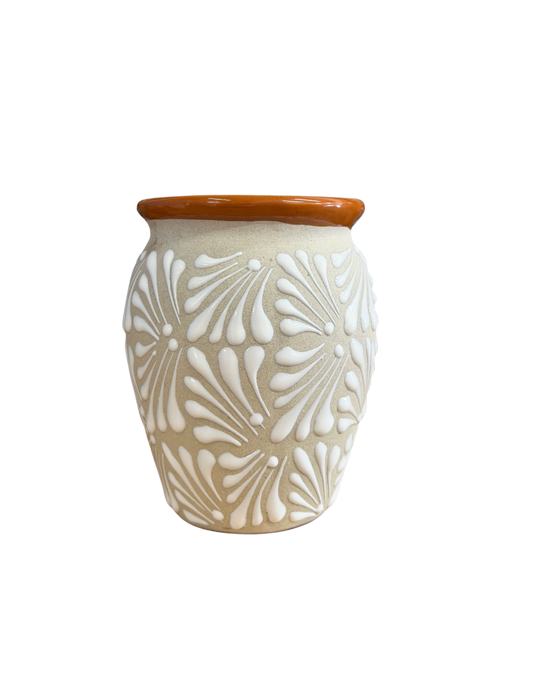 CANTARITO BLANCO CON FILA CAFE 1.5LT