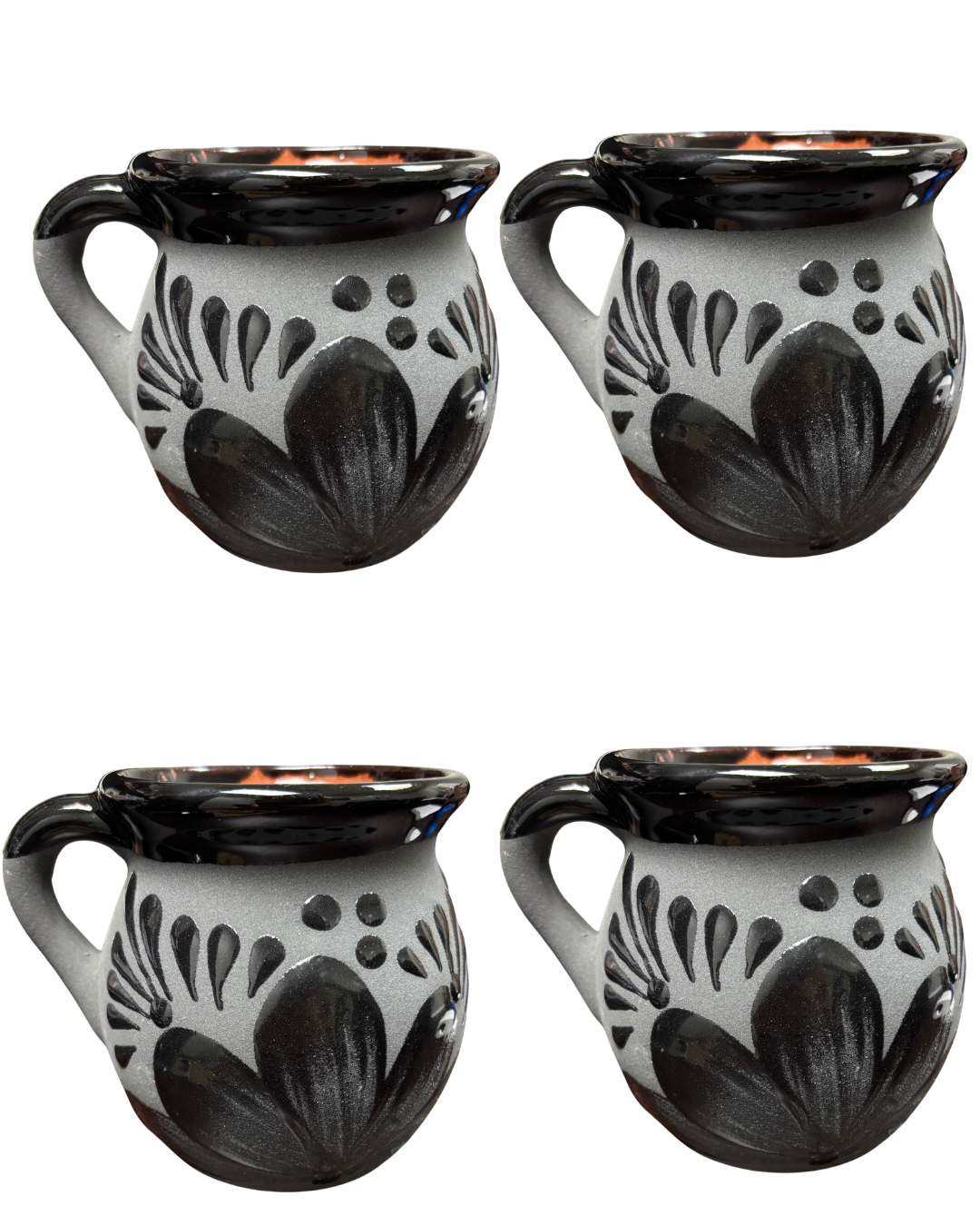 SET DE 4 JARRO FLOR NEGRO CON NEGRO 350ML