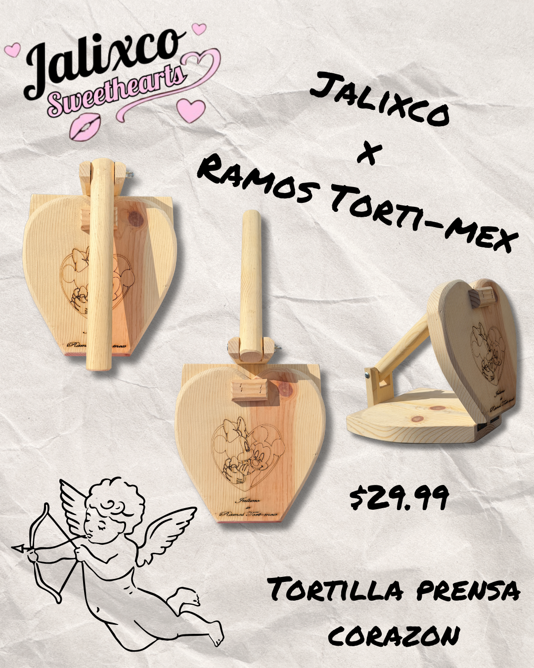 TORTILLA PRESSER CORAZON CON MICKEY & MICKEY