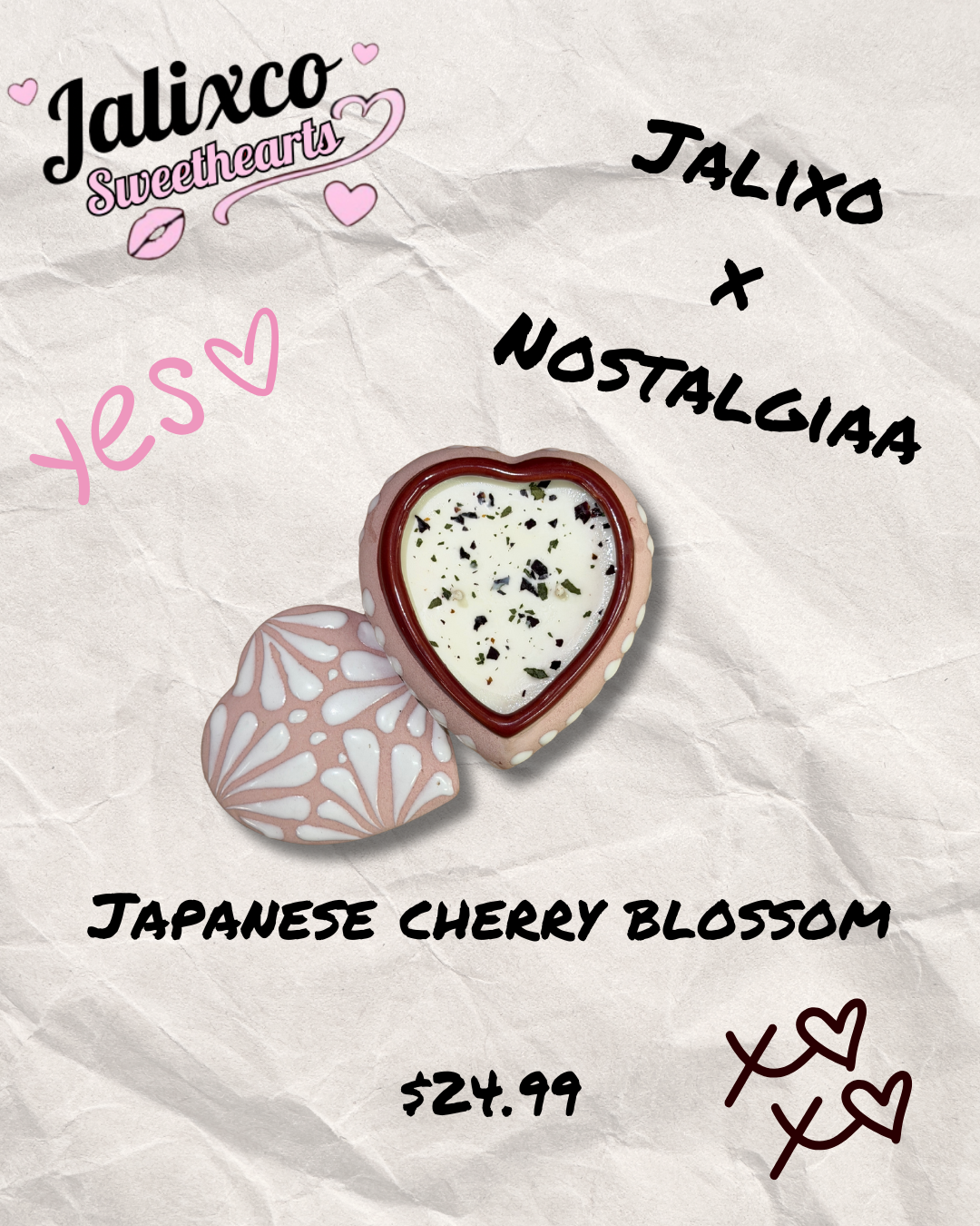 VELA CORAZON CON TAPA ROSA/ JAPANESE CHERRY BLOSSOM