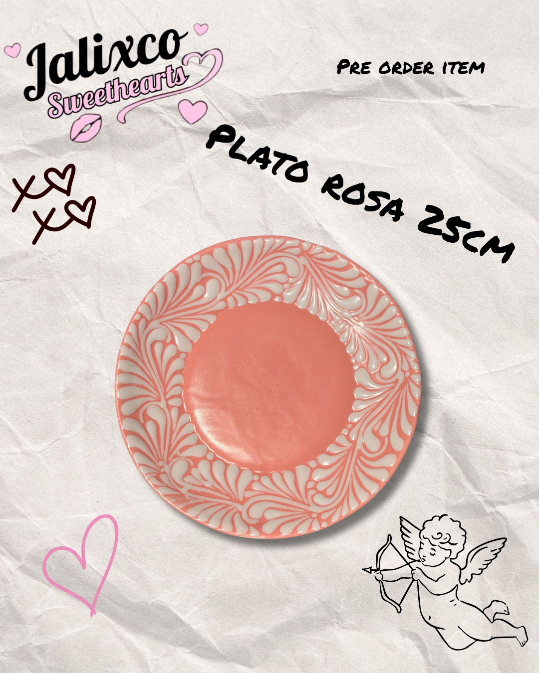 PLATO TRINCHE ROSA 25CM
