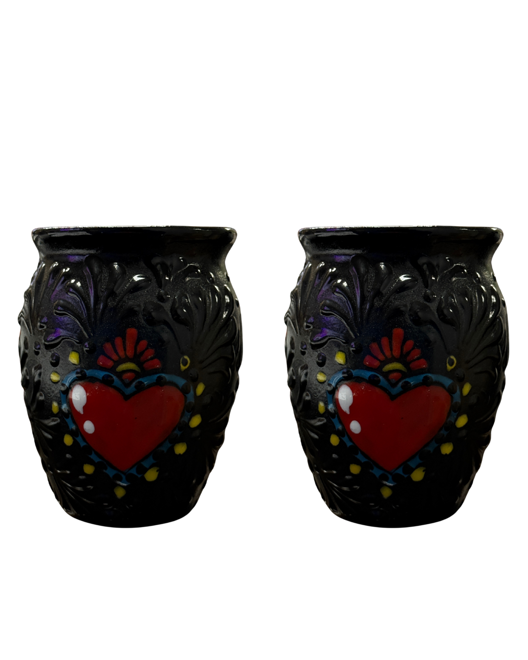 2PCS CANTARITO NEGRO CON CORAZON 500ML