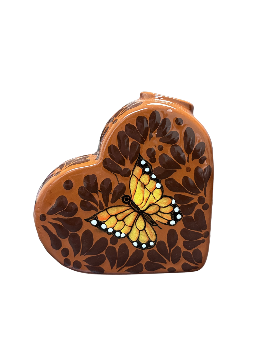 FLORERO BROWN CORAZON CON MARIPOSA