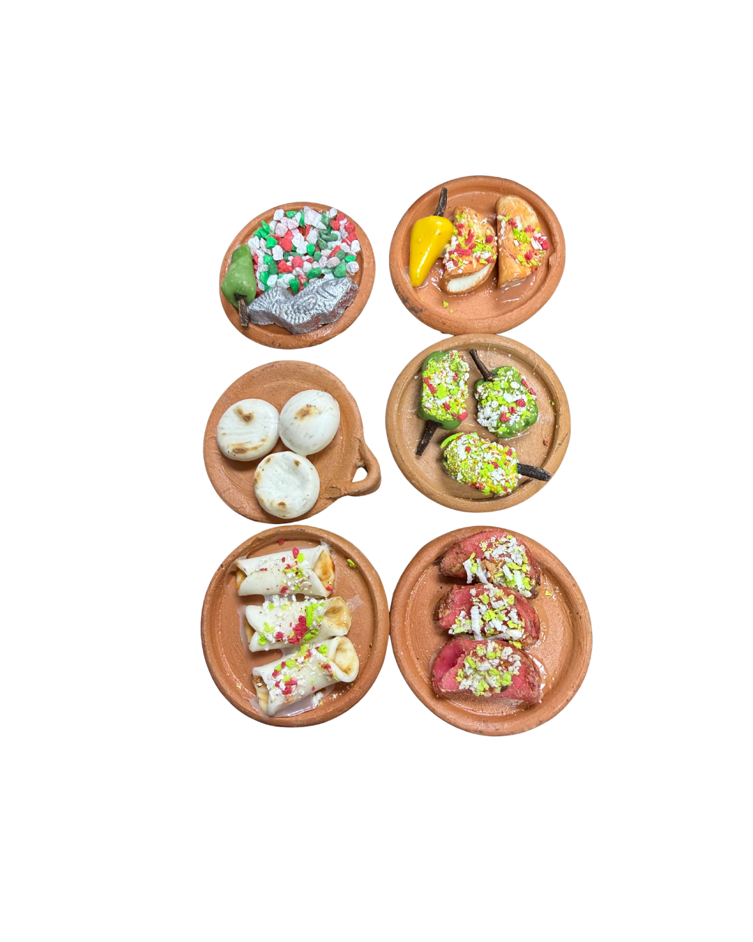 6PCS PLATOS DE COMIDA MINIATURA