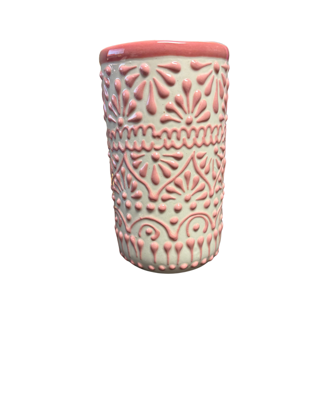 VASO TALAVERA BLANCO CON ESPIGA ROSITA