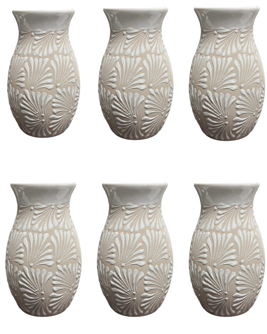 SET DE 6PCS FLOREROS BLANCO