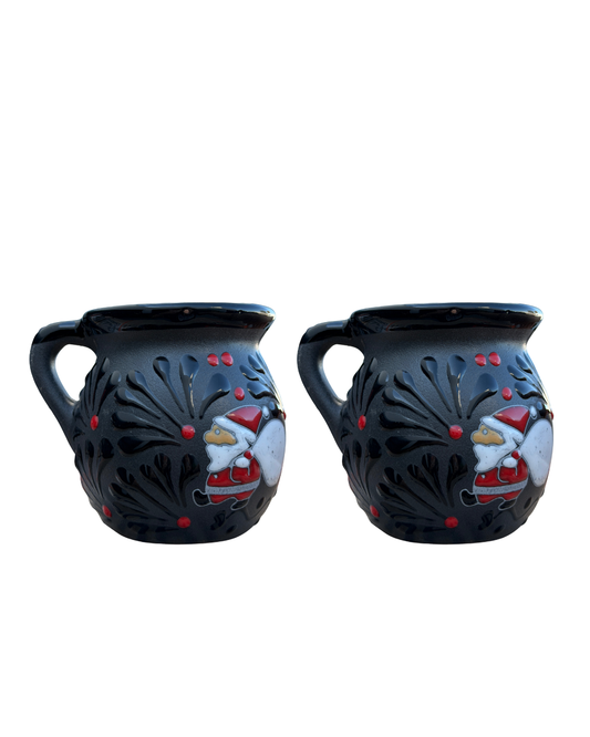 2PCS JARRITO BLACK CON SANTA CLAUS