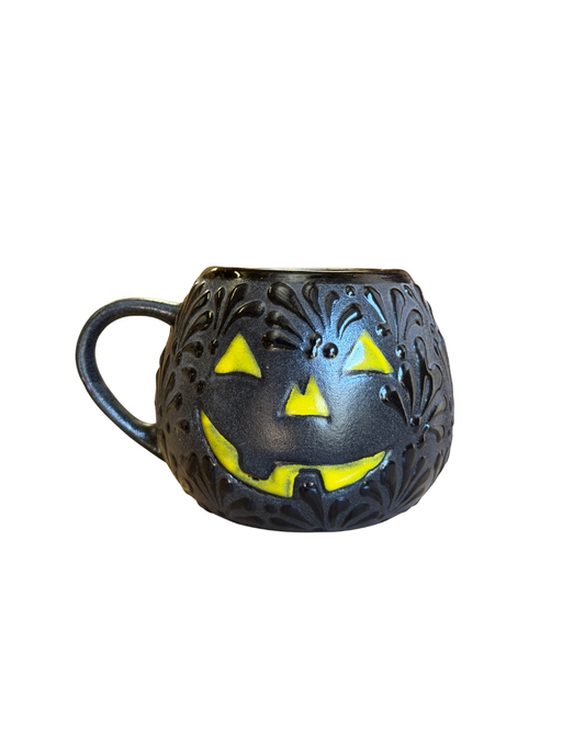 TAZA CALABAZA (BLACK WITH YELLOW FACE)