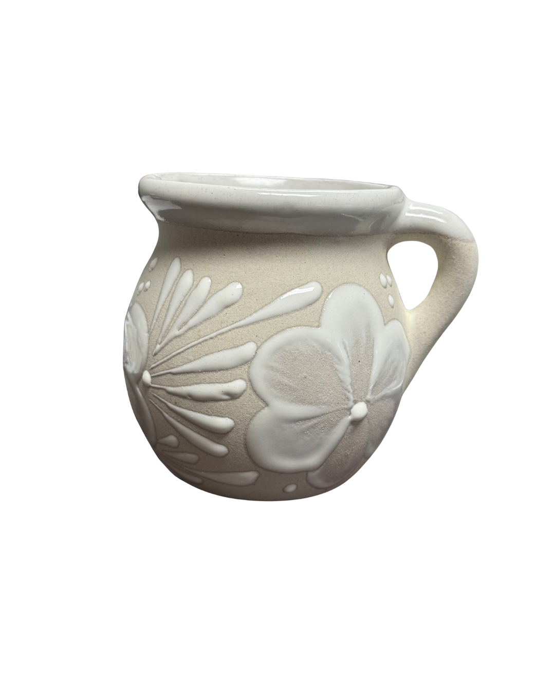 4 PCS JARRITO BLANCO CON FLOR 350ML/ 12 OZ