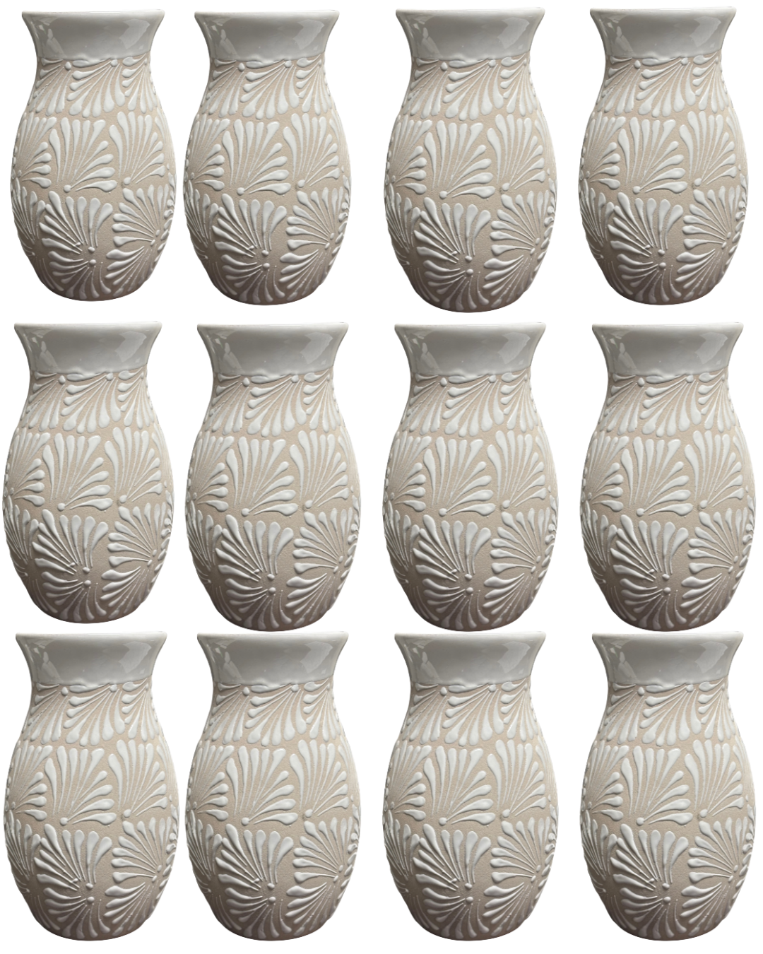 SET DE 12PCS FLORERO BLANCO