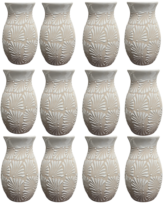 SET DE 12PCS FLORERO BLANCO