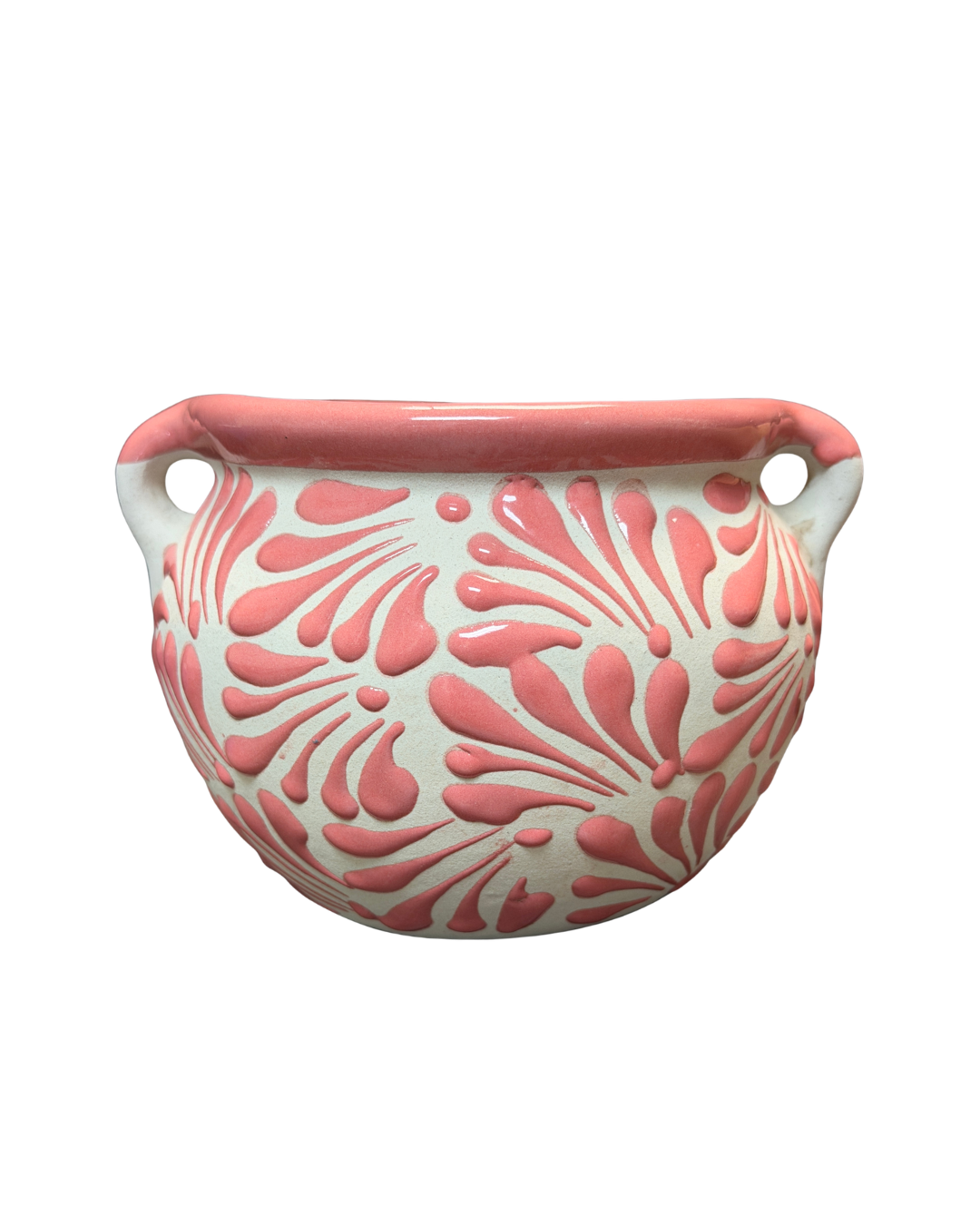 OLLA BLANCO CON ESPIGA ROSA SIN TAPA MINI (5IN)