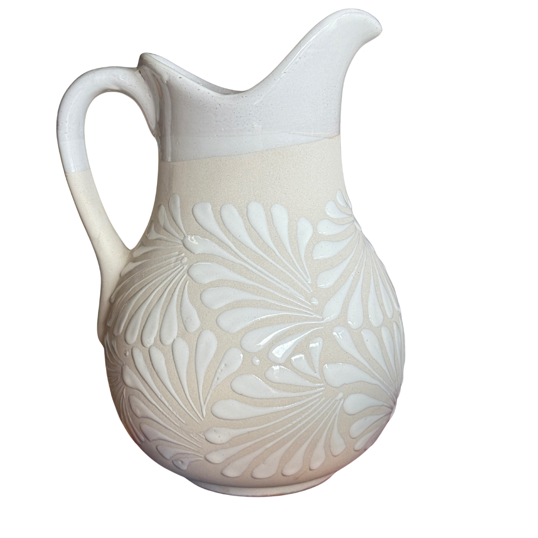 JARRA SET CON 4 VASOS BLANCO EN BLANCO