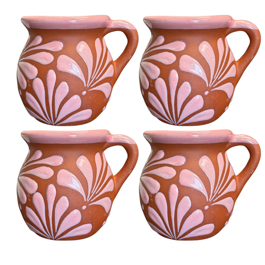 SET DE 4 JARRITOS DE BARRO CON ESPIGA ROSITA