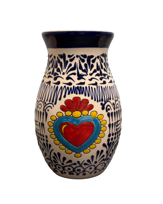 FLORERO TALAVERA CLAZE AZUL (CORAZON)