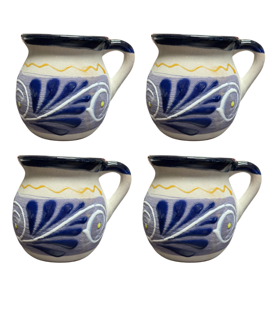 4 PCS JARRITO ENGOBE Y AZUL 350ML/ 12OZ
