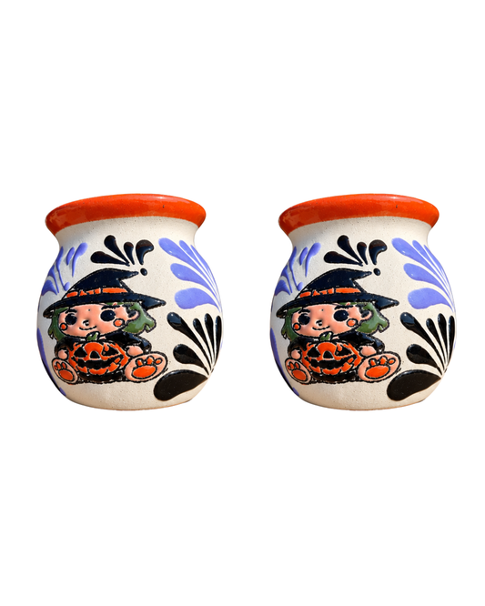 2PCS WITCH WITH PUMPKIN JARRITO