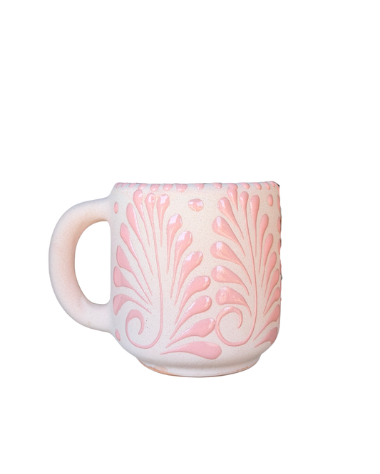 TAZA CHOCOLATERA ROSA 14OZ