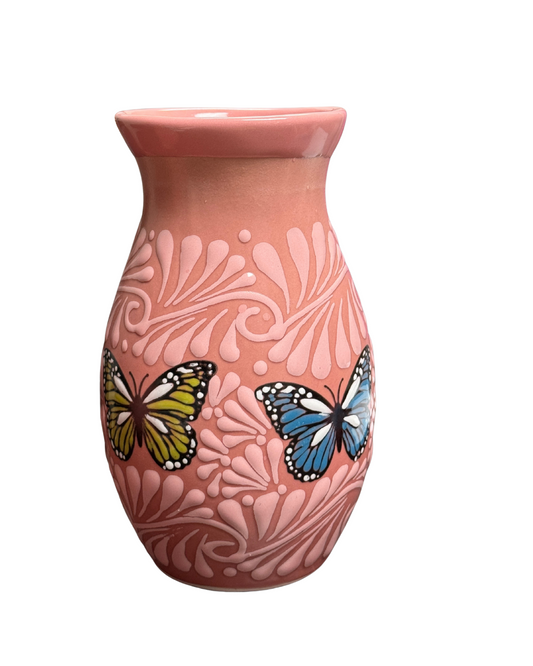 FLORERO ROSITA CON MARIPOSAS