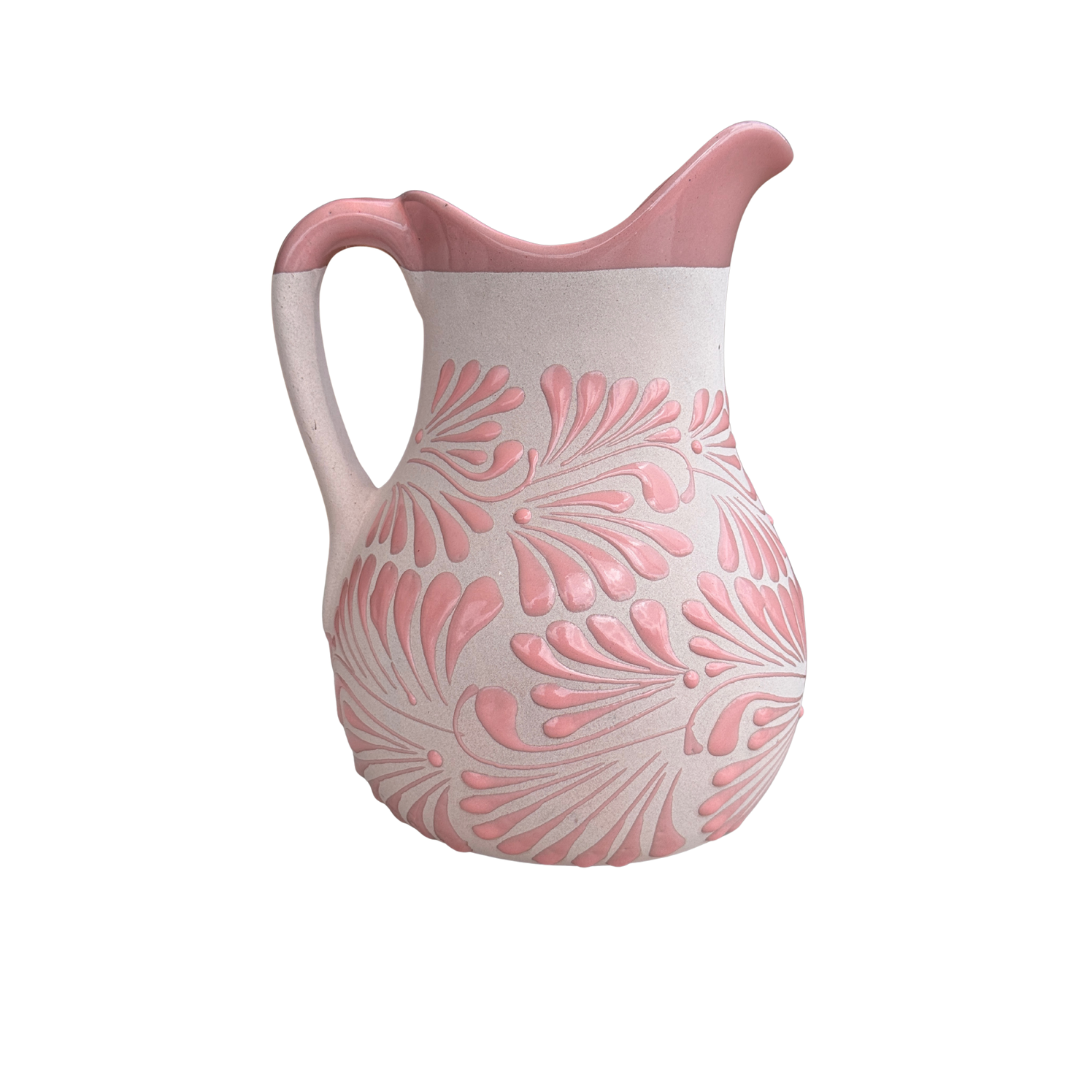 SET JARRA CON 4 VASOS ROSA CON ROSA