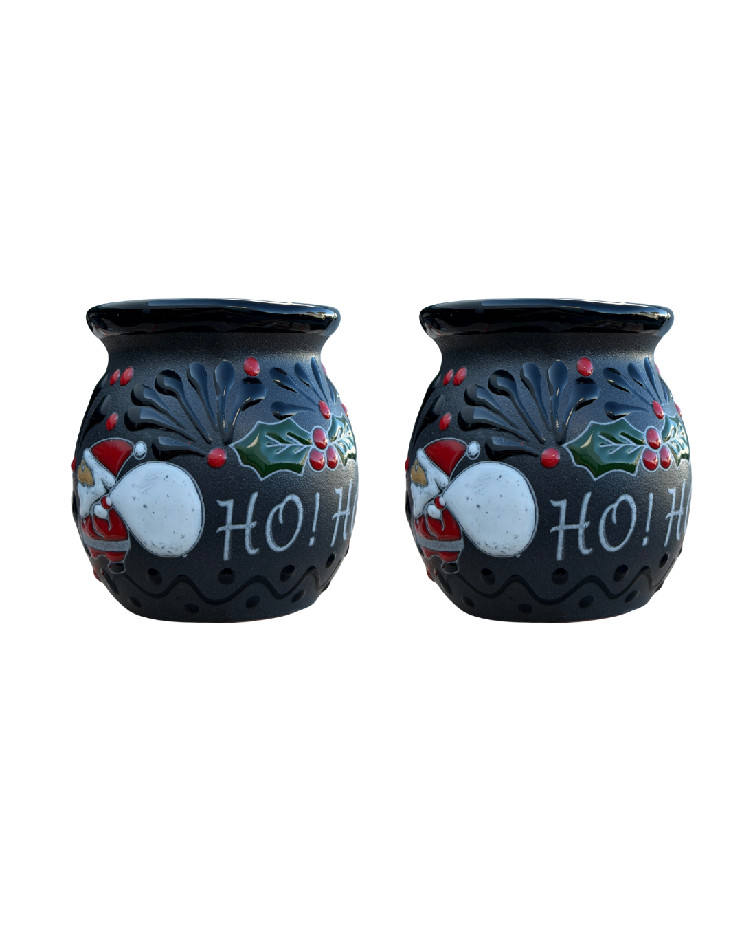 2PCS JARRITO BLACK CON SANTA CLAUS