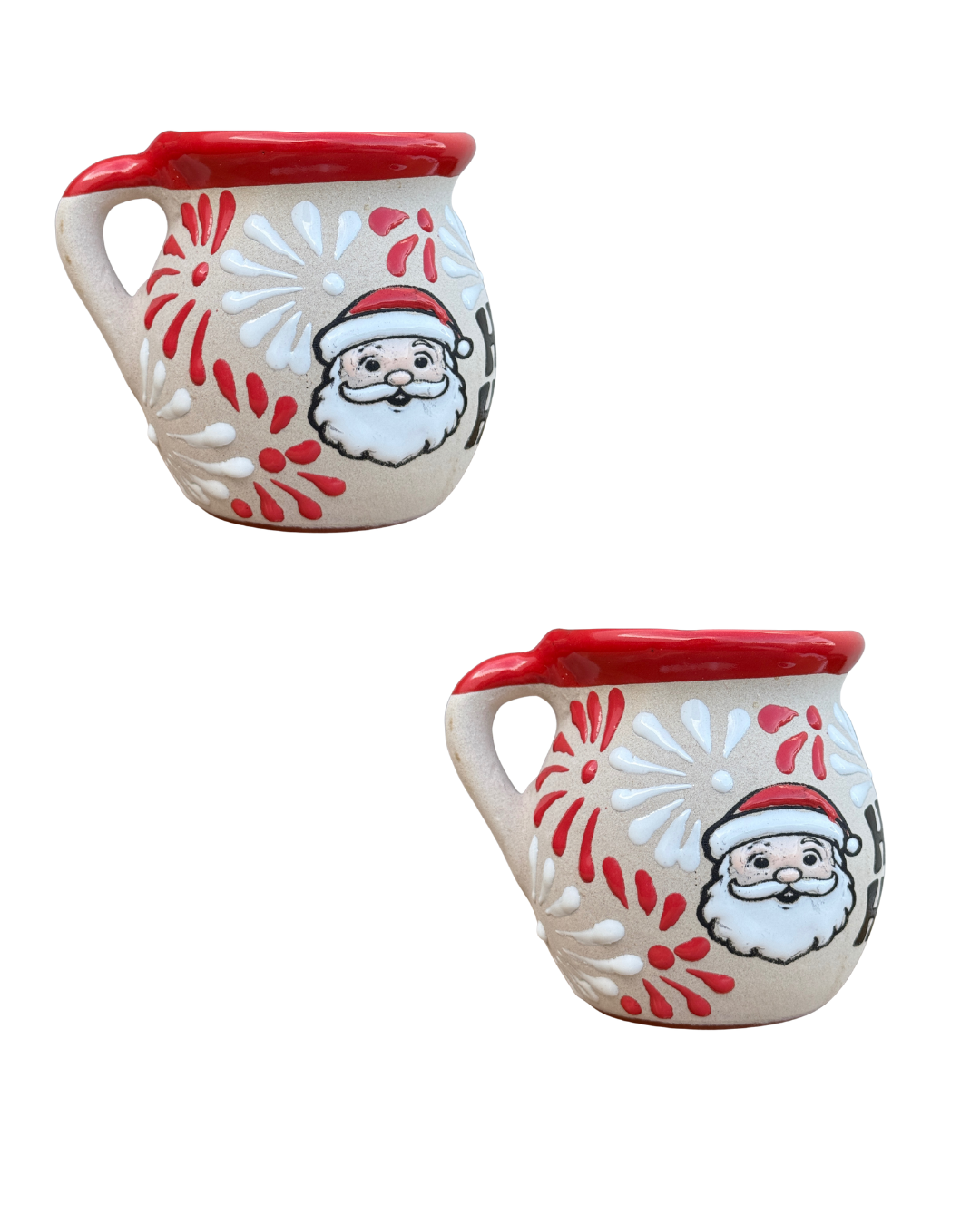 2PCS JARRITO ROJO Y BLANCO SANTA CLAUS