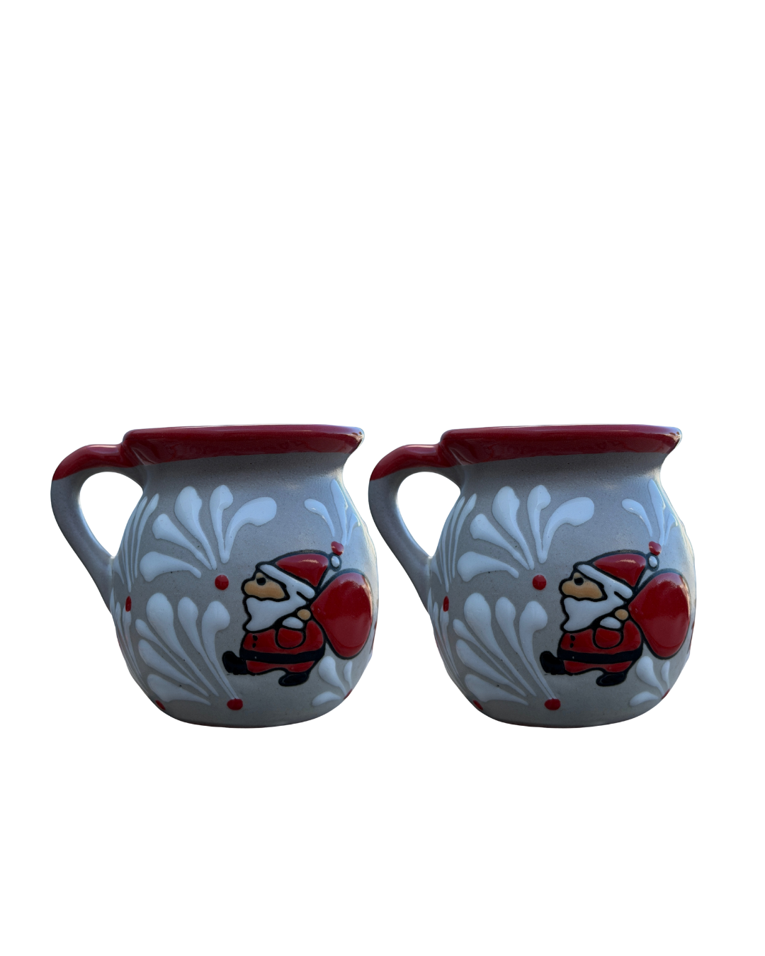 2PCS JARRITO SANTA WITH GIFTS WHITE WITH BOCA RED