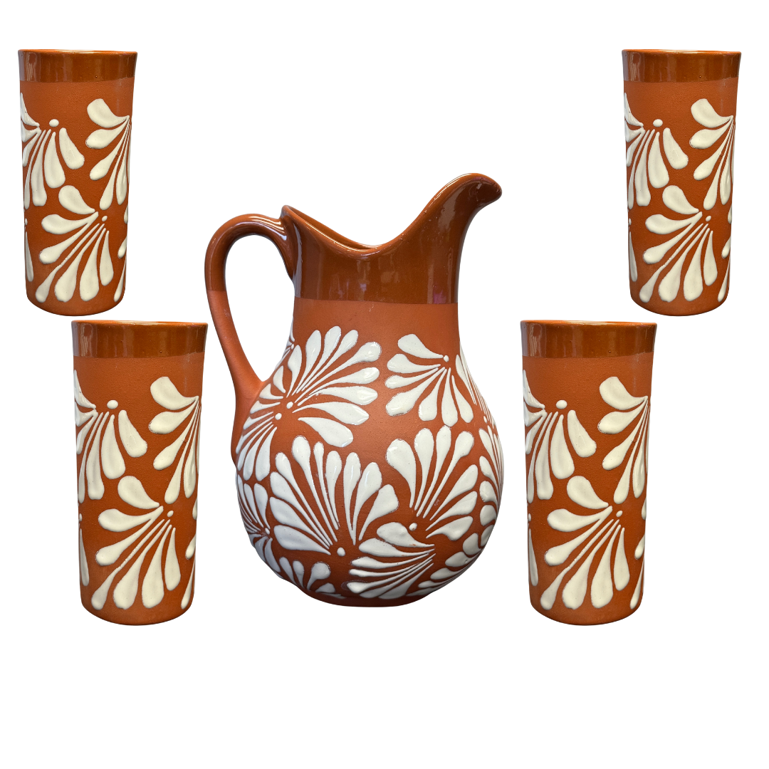SET DE JARRA CON 4 VASOS CIELITO LINDO