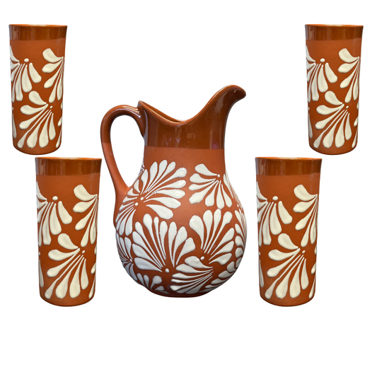 SET DE JARRA CON 4 VASOS CIELITO LINDO