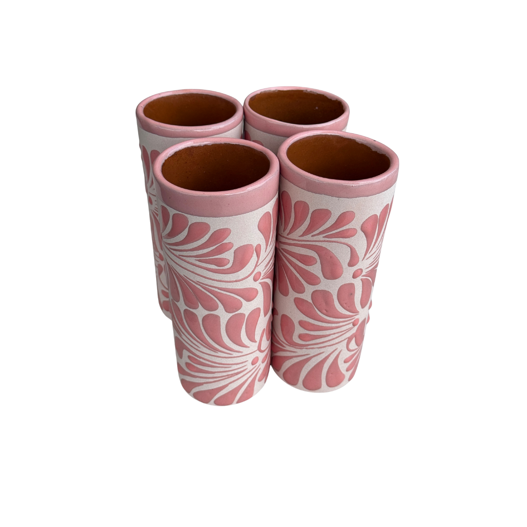 SET JARRA CON 4 VASOS ROSA CON ROSA