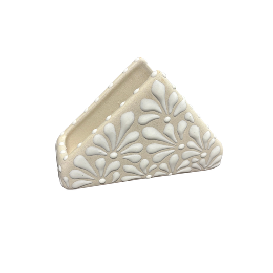 SERVILLETERO TRIANGULAR BLANCO CON BLANCO