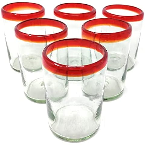 SET DE 6 VASOS VIDRIO SOPLADO