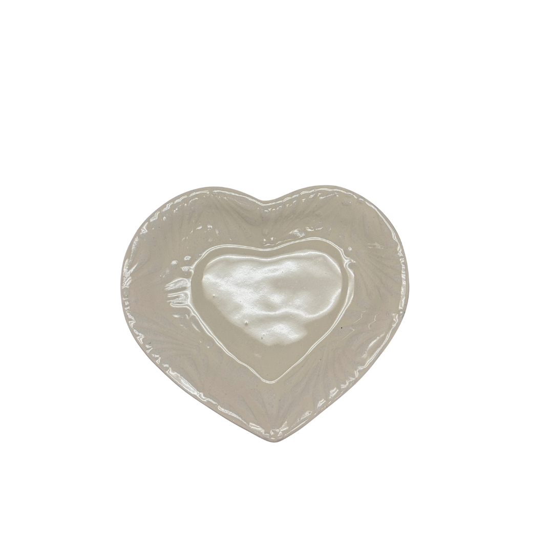 SET CORAZON TAZA CON PLATO BLANCO