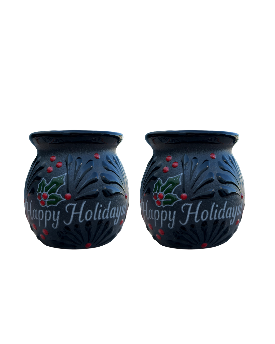 2PCS JARRITO BLACK ON BLACK HAPPY HOLIDAYS