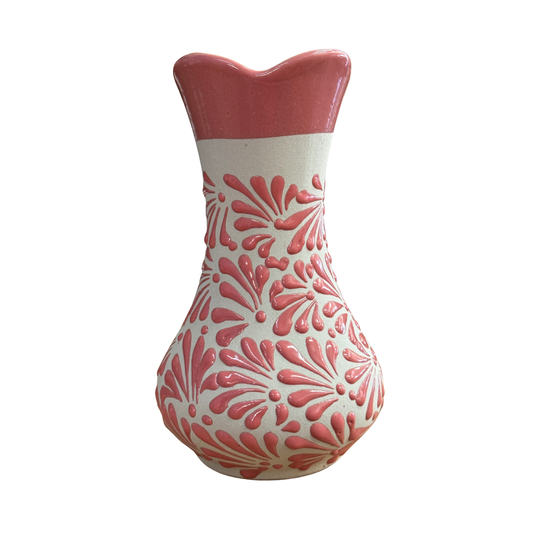 FLORERO VIOLETERO BLANCO CON ROSA