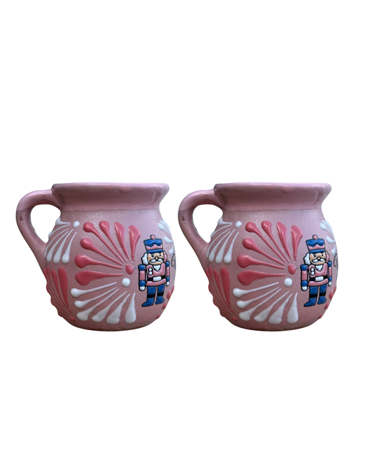 2PCS JARRITO ROSA CON BLANCO CASCANUECES