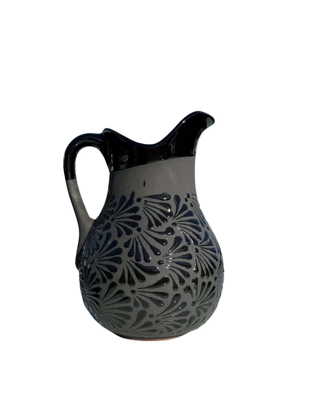 SET DE JARRA CON vasos ENGOBE NEGRO