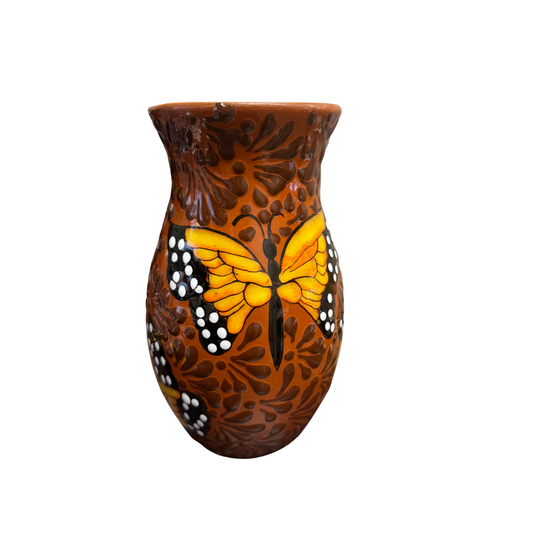 FLORERO CAFE CON MARIPOSAS