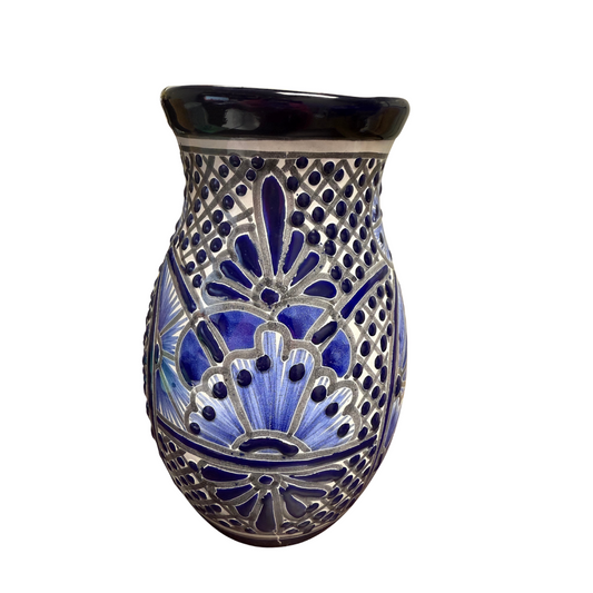 FLORERO ESTILO TALAVERA AZUL