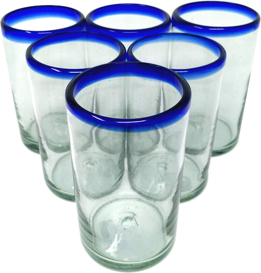 SET DE 6 VASOS VIDRIO SOPLADO