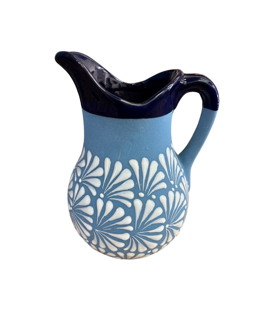 JARRA ENGOBE AZUL ESPIGA BLANCA