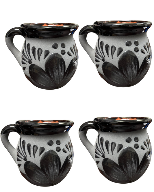 SET DE 4 JARRO FLOR NEGRO CON NEGRO 350ML