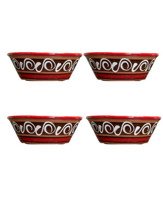 4PCS PLATO POZOLERO TALAVERA ROJO