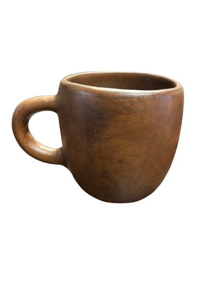 TAZA DE OAXACA EN BARRO CAFE LISO