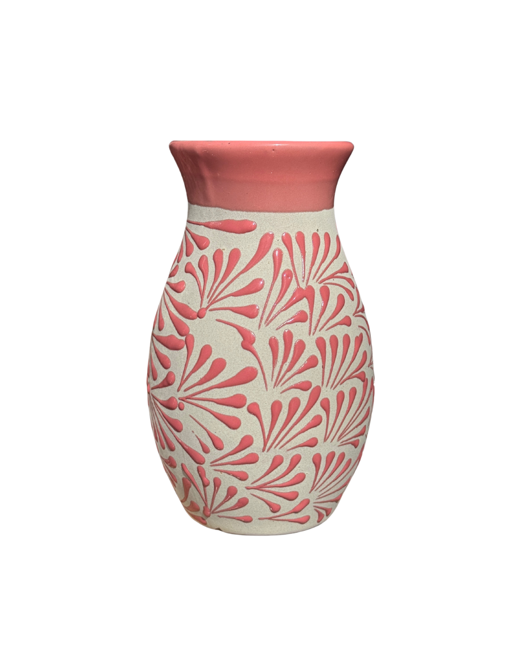 FLORERO ENGOBE BLANCO Y ESPIGA ROSITA