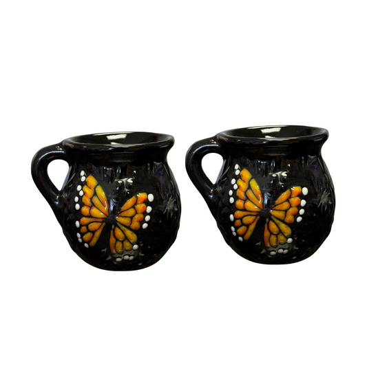 2PCS JARRITO NEGRO CON MARIPOSA
